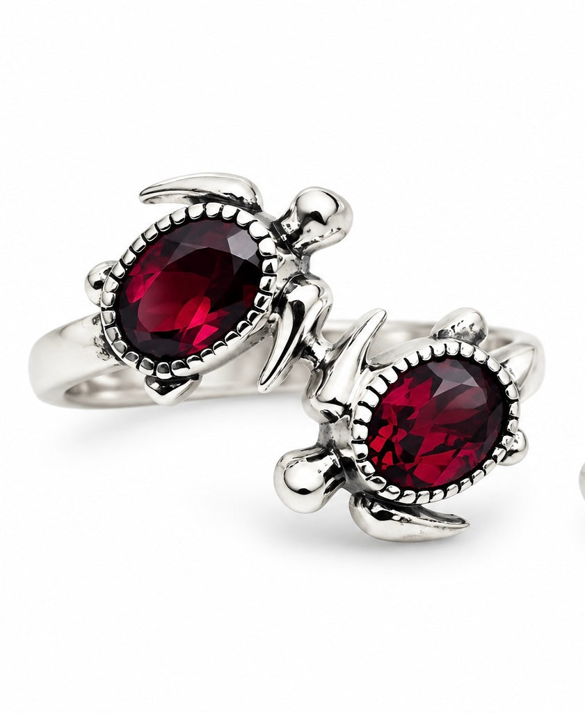 Garnet Turtle Ring