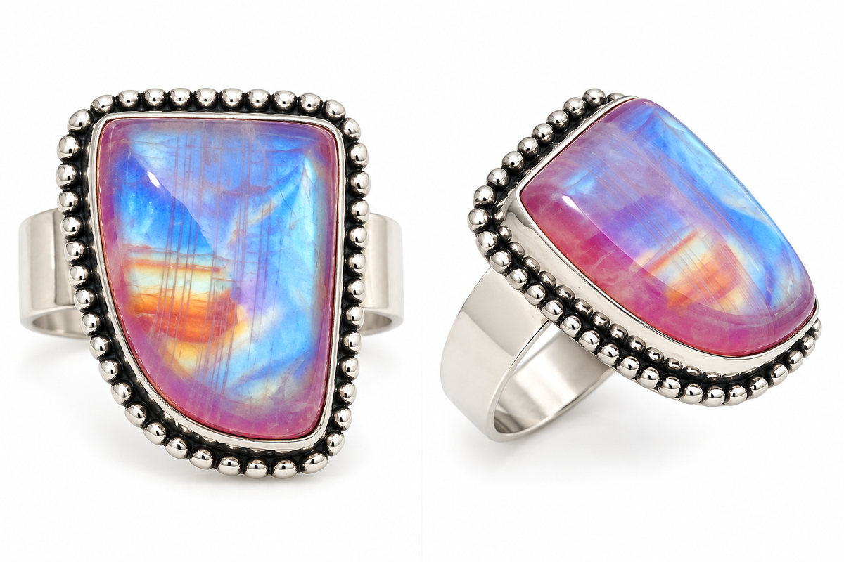 Pink Moonstone Ring