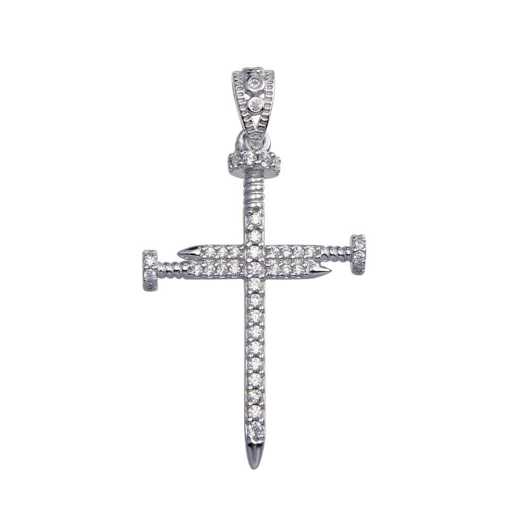 Sterling Silver Moissanite Cross Pendant