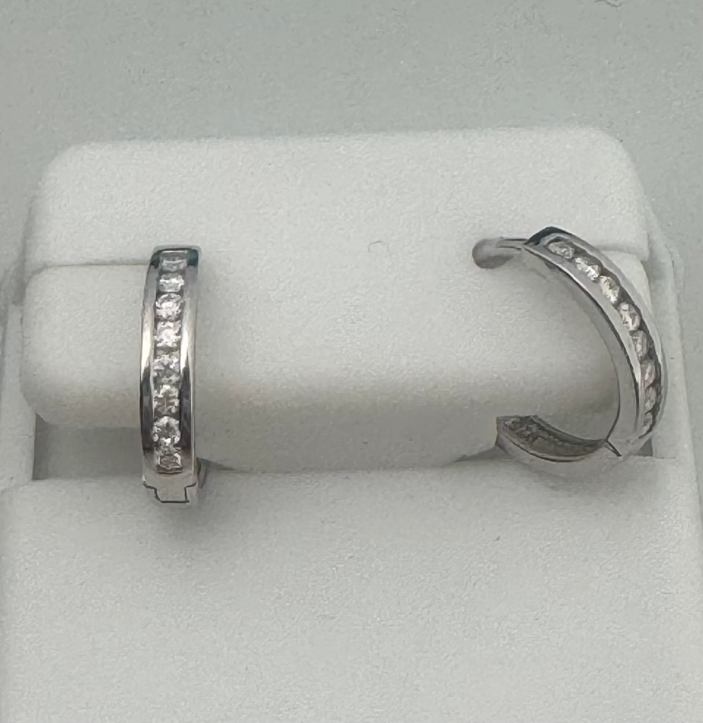 Moissanite Huggie Hoop Earrings