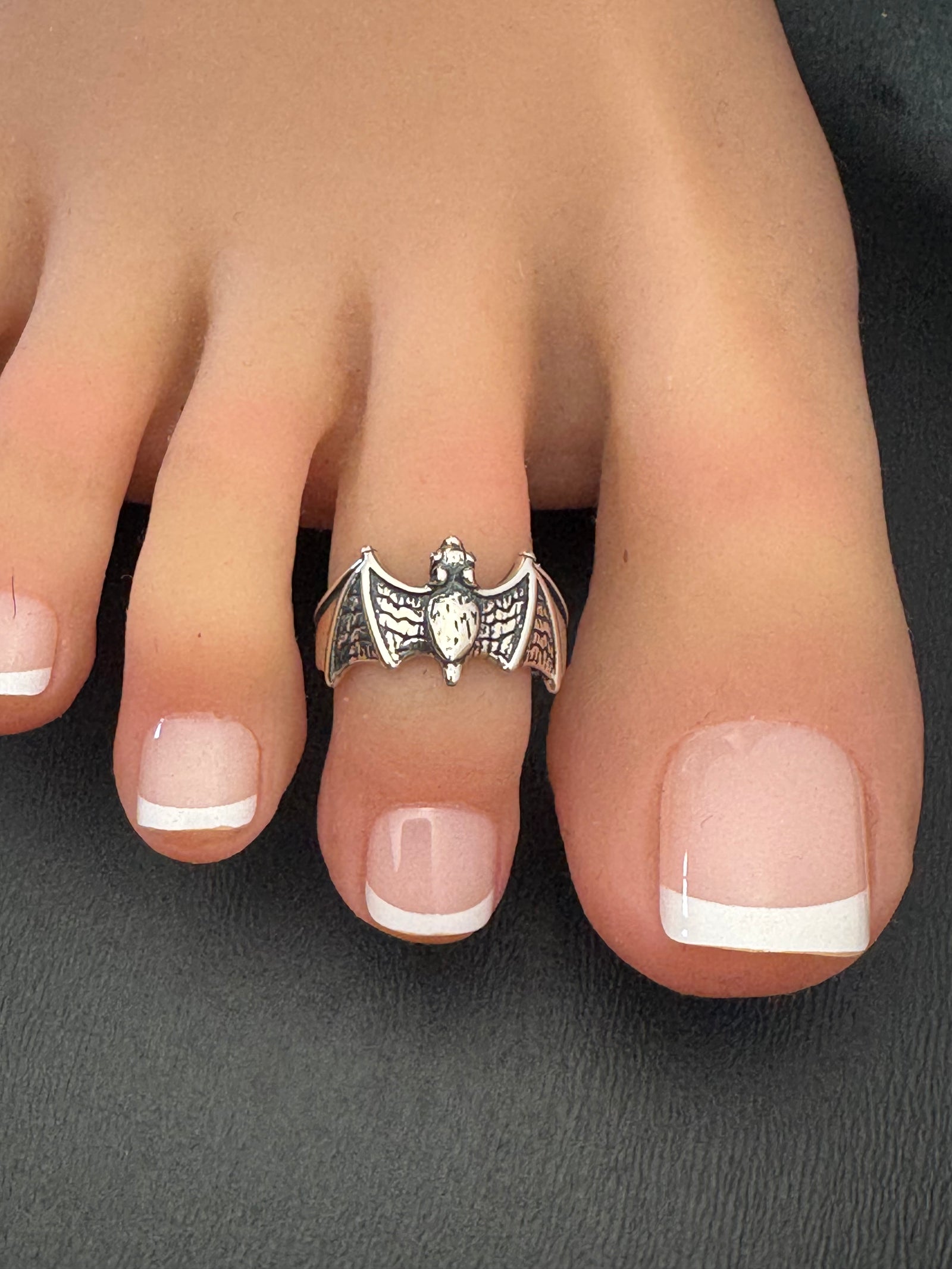 Sterling Silver Bat Toe Ring