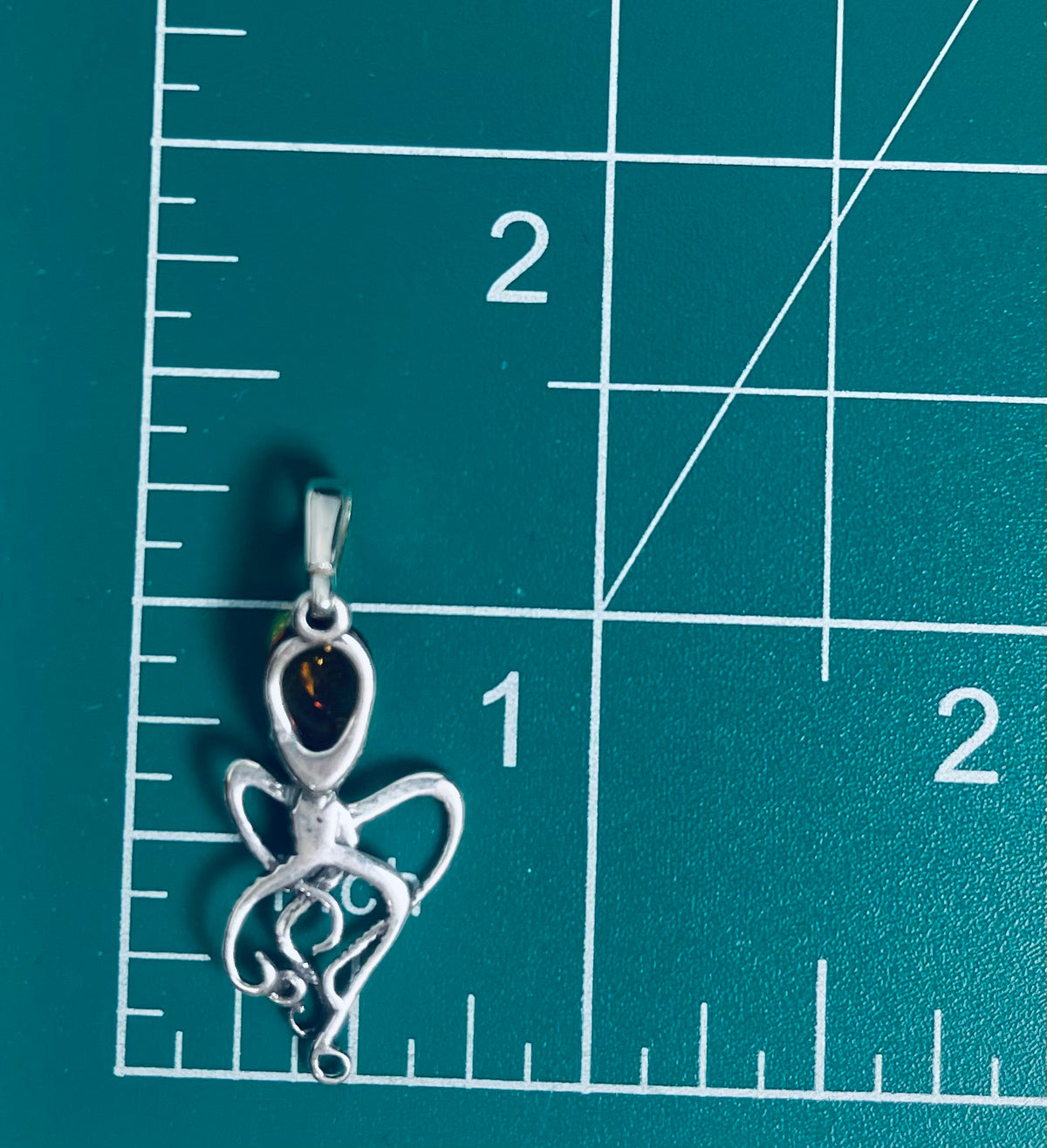 Amber Octopus Pendant