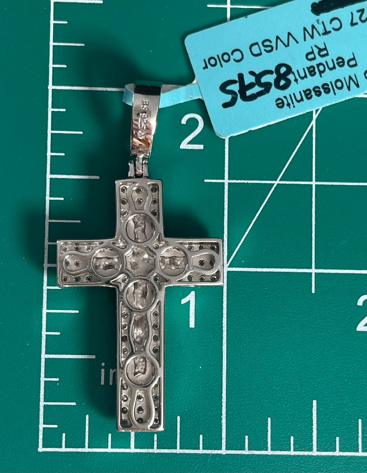 Moissanite Nugget Cross Pendant