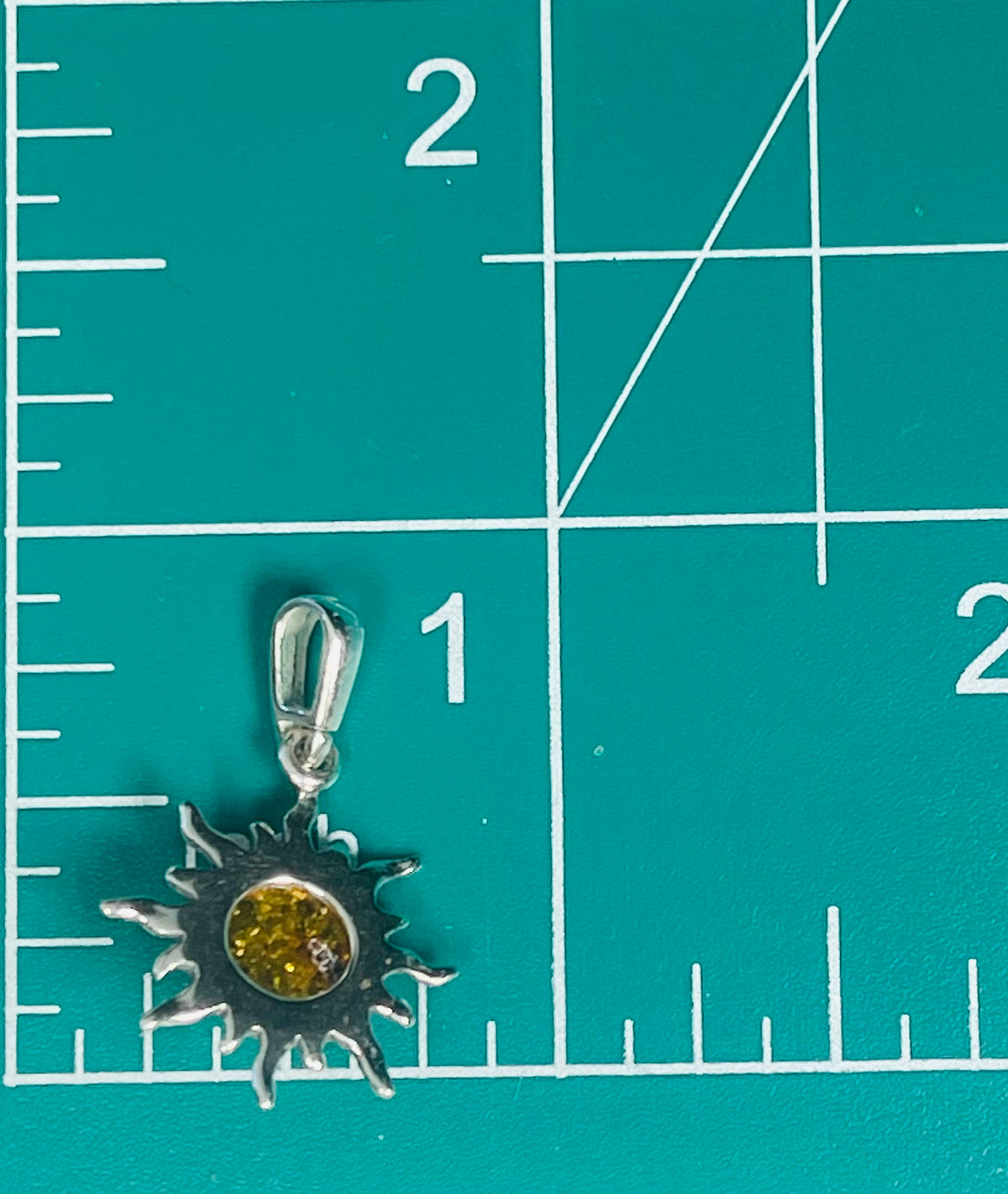 Dainty Amber Sun Pendant