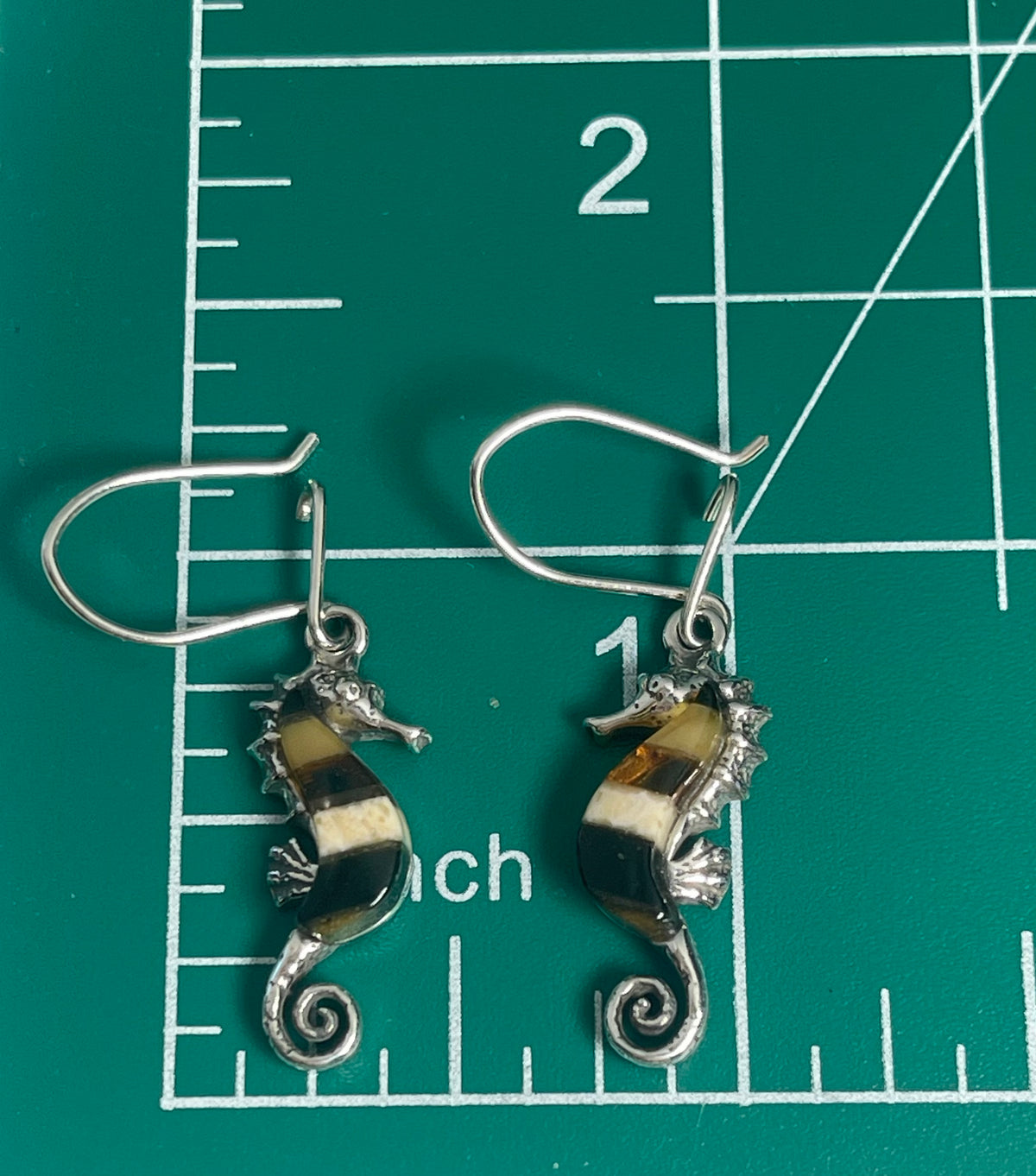 Amber Seahorse Earrings