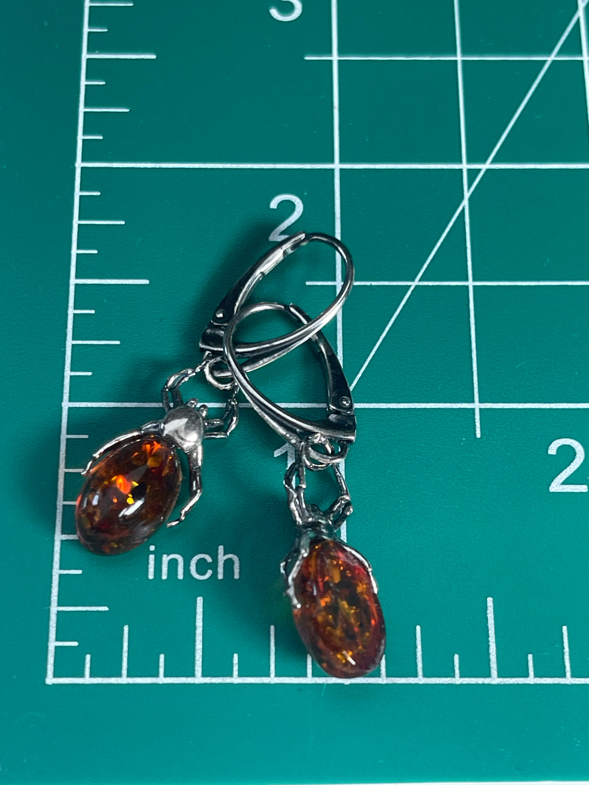 Amber Spider Earrings