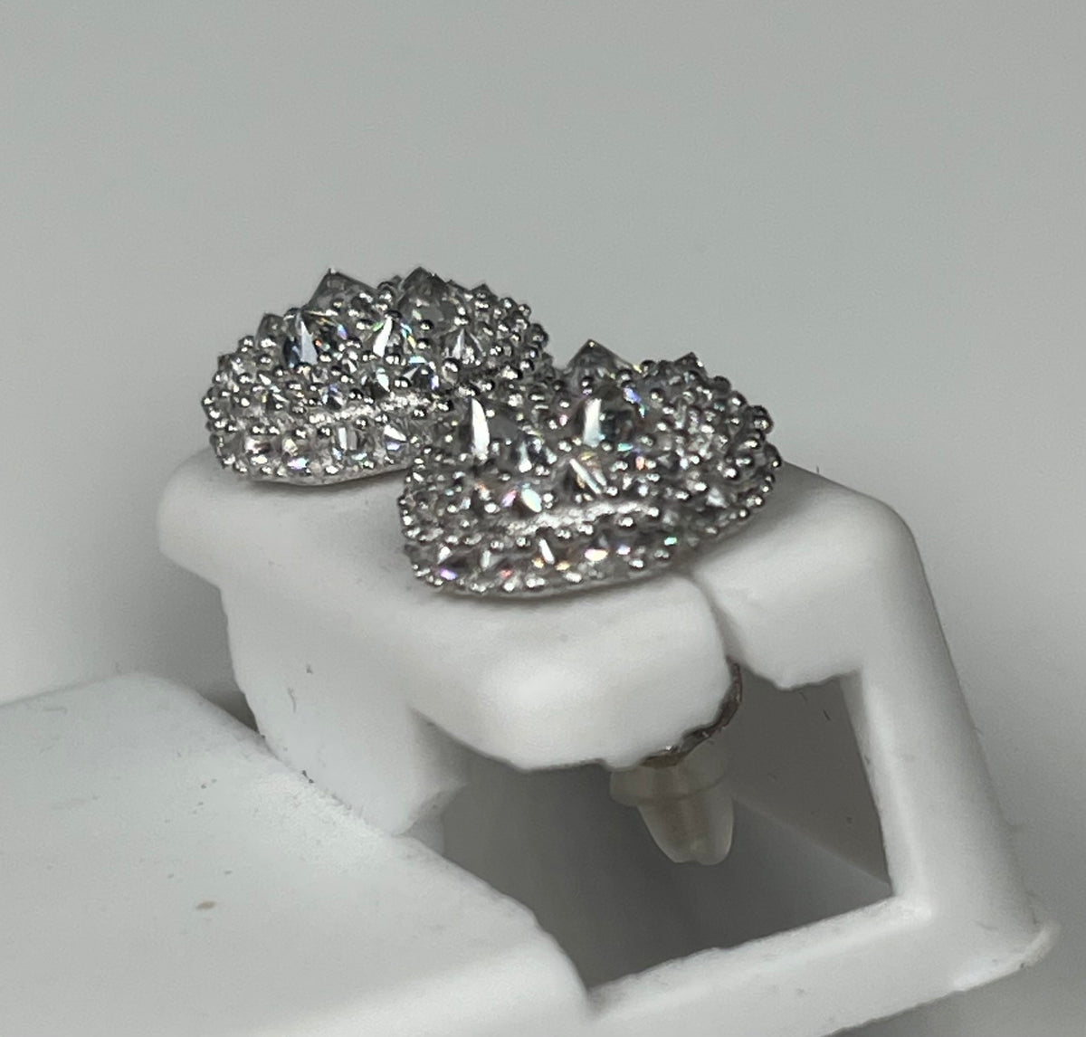 Moissanite Sterling Silver Screw Back Earrings