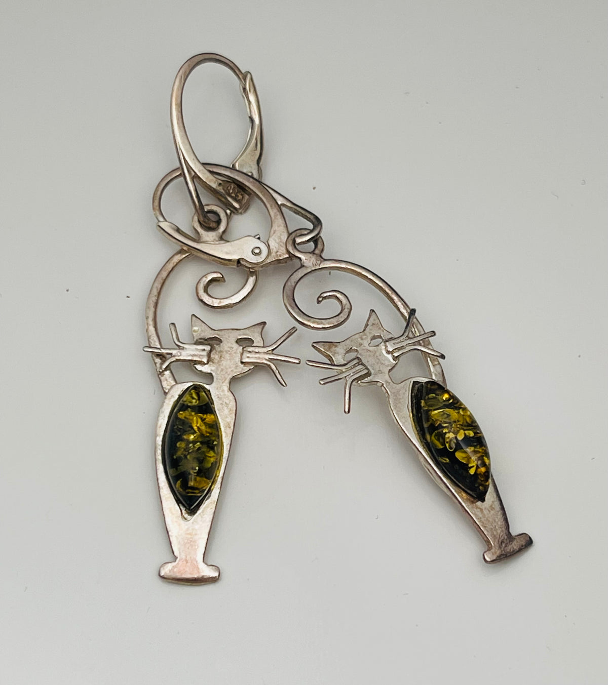 Baltic Amber Cat Earrings