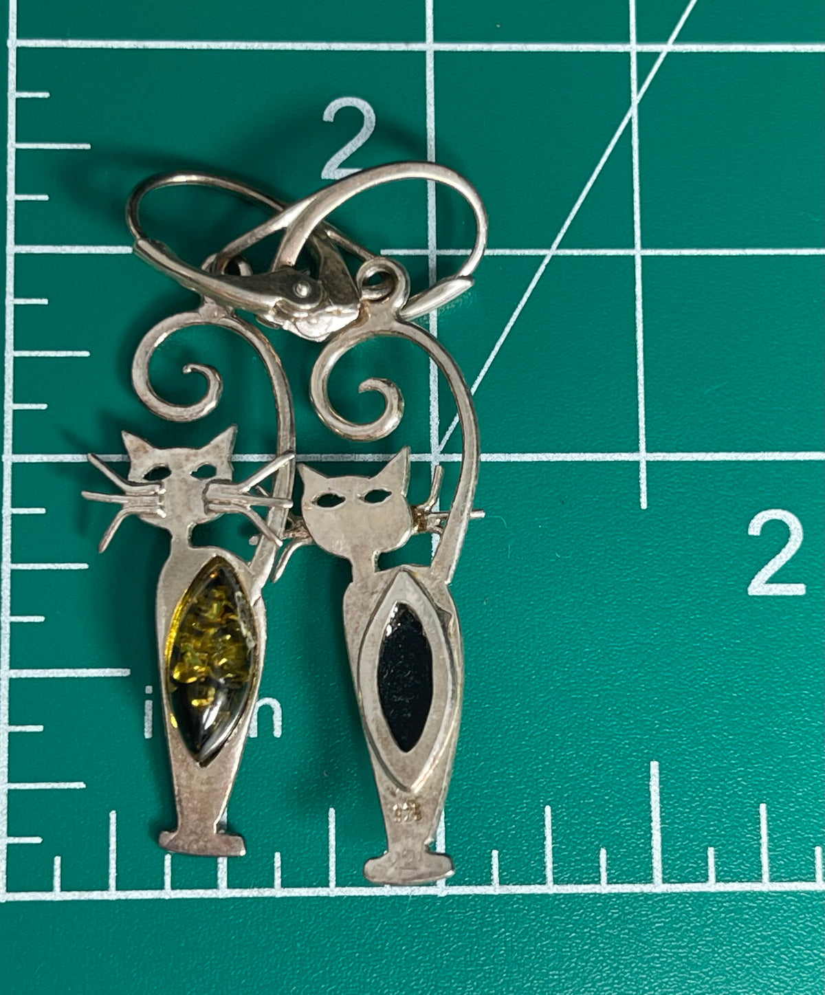 Baltic Amber Cat Earrings