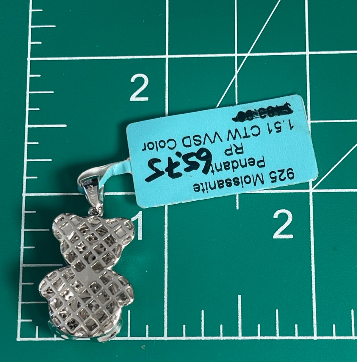 Moissanite Teddy Bear Pendant