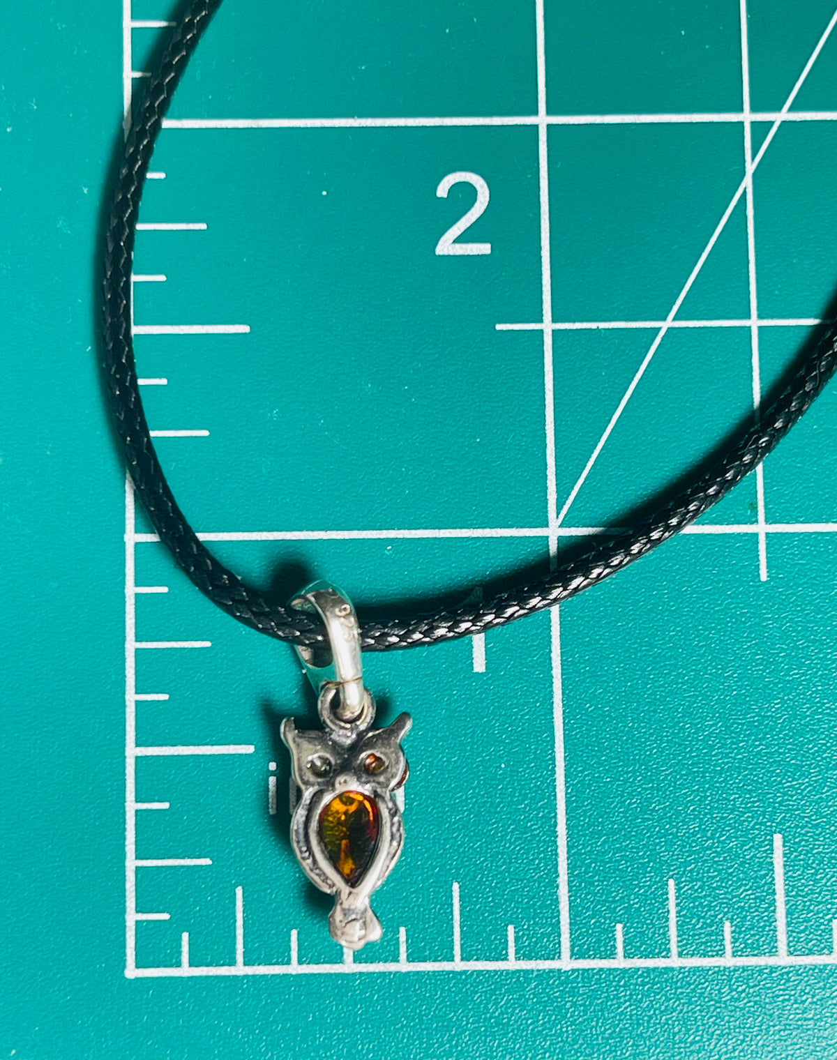 Dainty Amber Owl Pendant