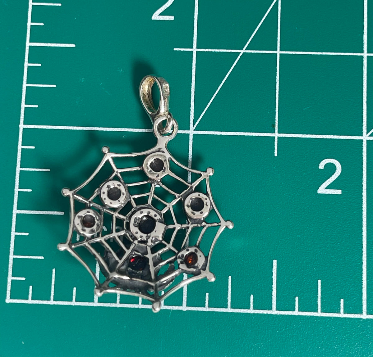 Cherry Amber Spiderweb Pendant