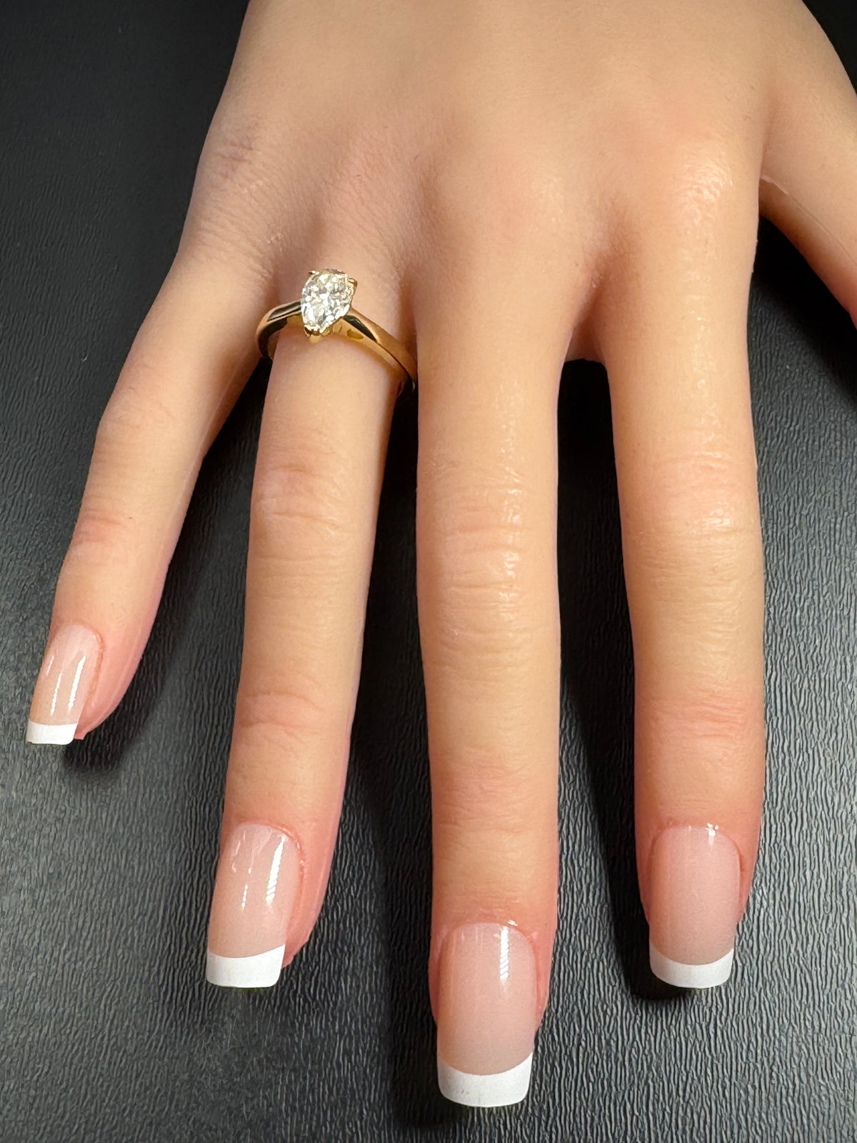 Sterling Silver Tear Drop Moissanite ring Gold Plated
