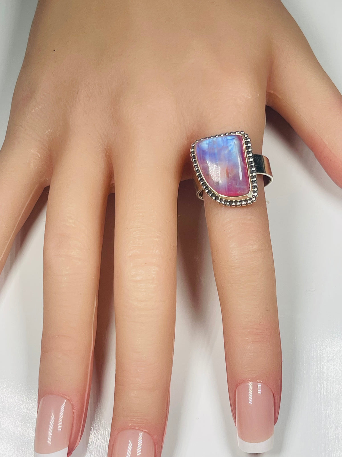 Pink Moonstone Ring