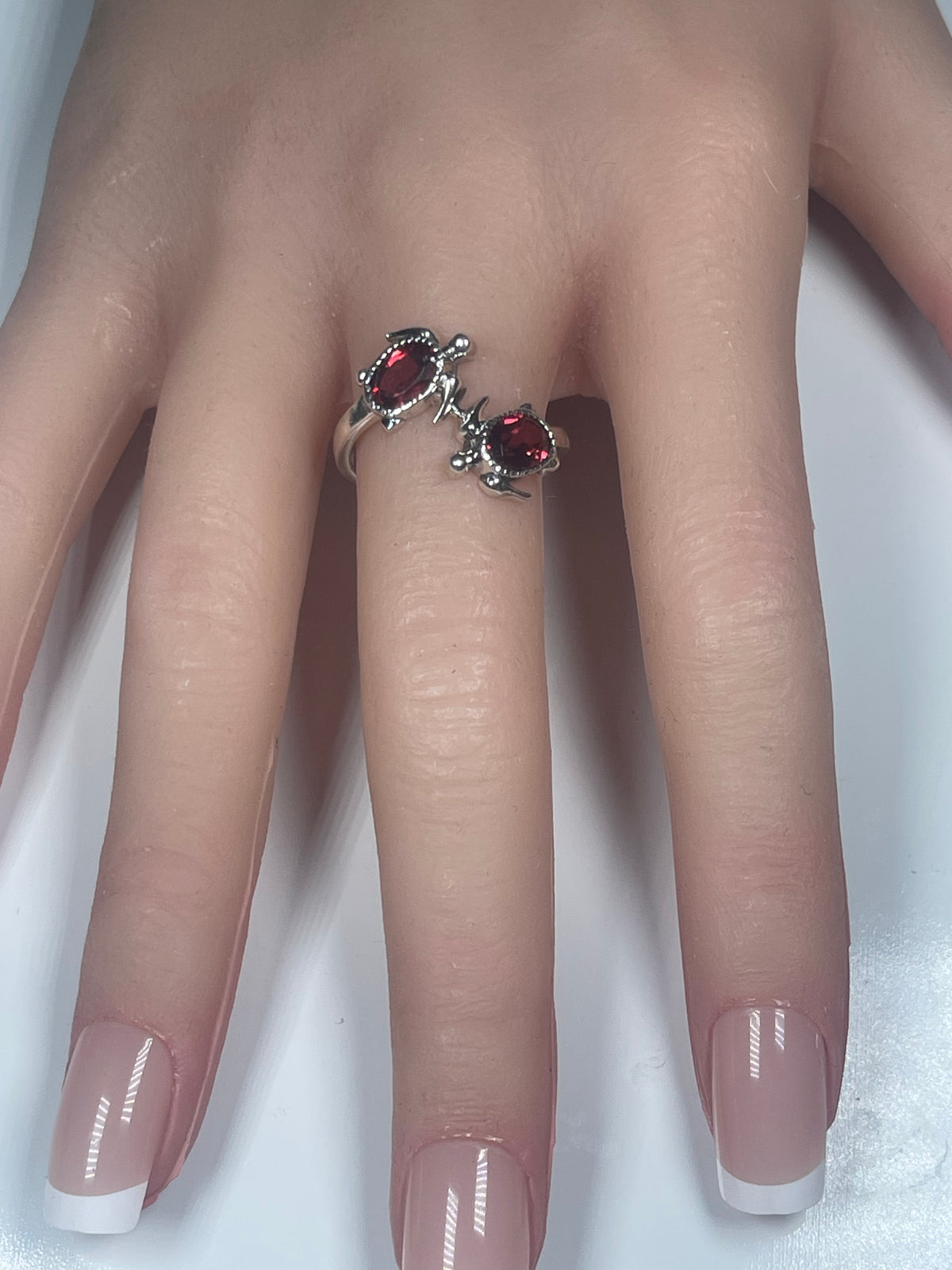 Garnet Turtle Ring
