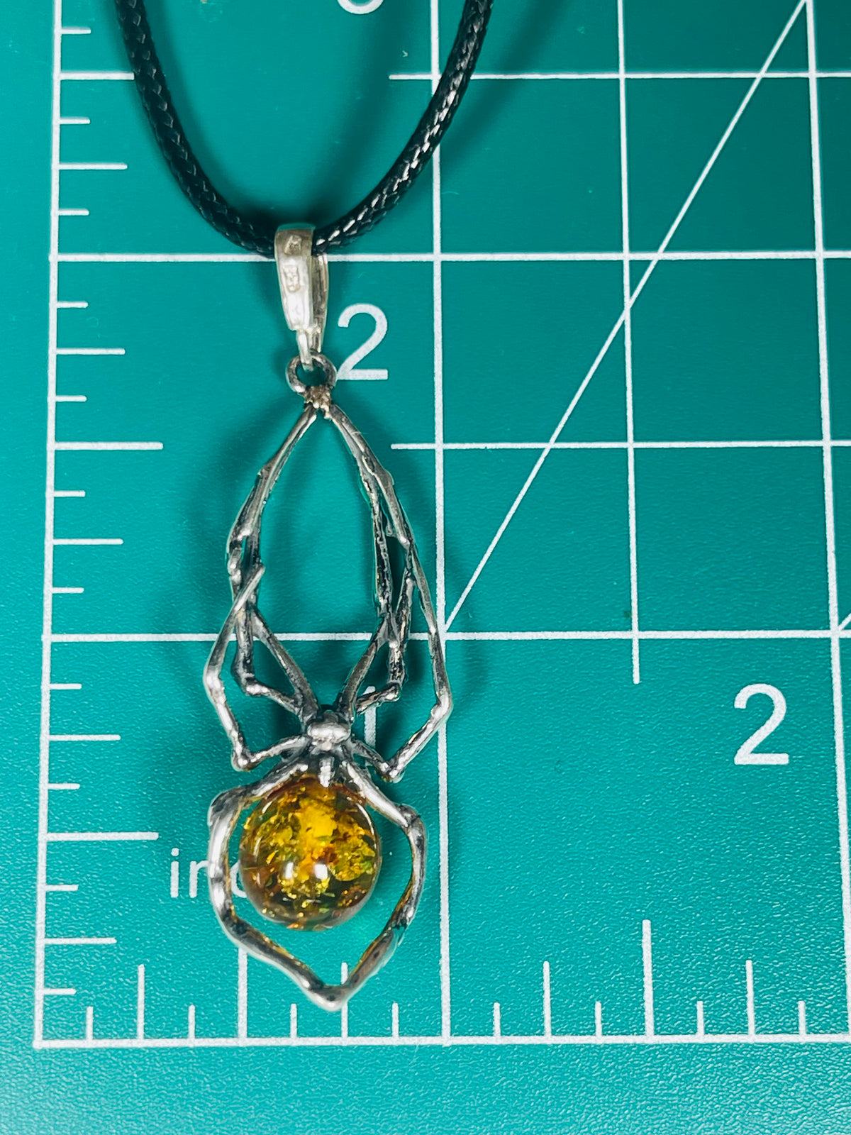 Amber Spider Pendant
