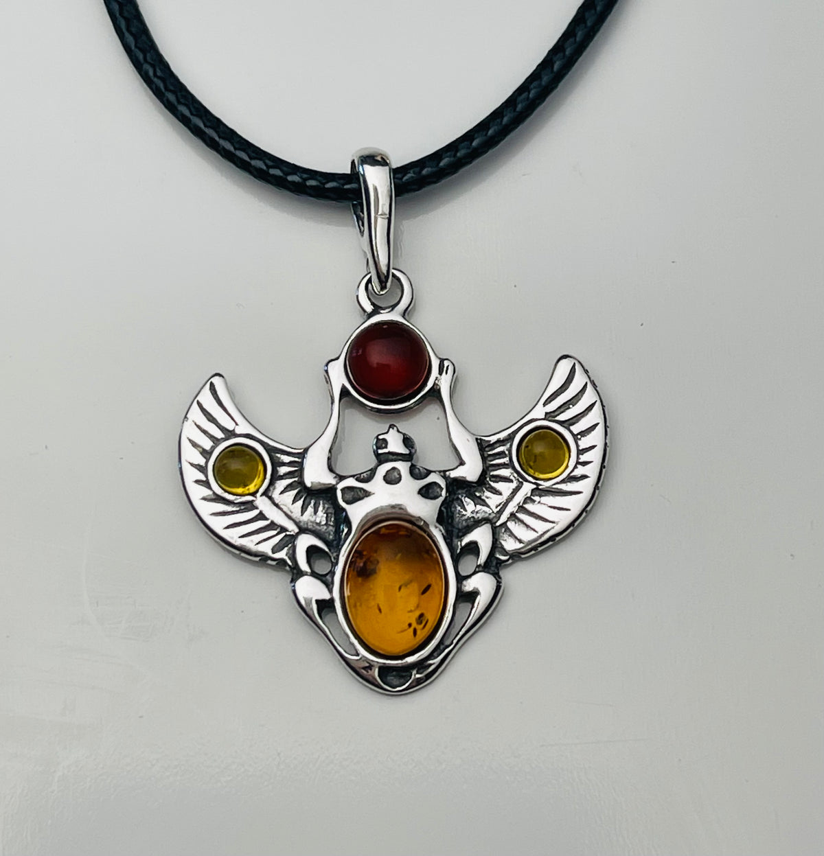 Scarab Amber Pendant