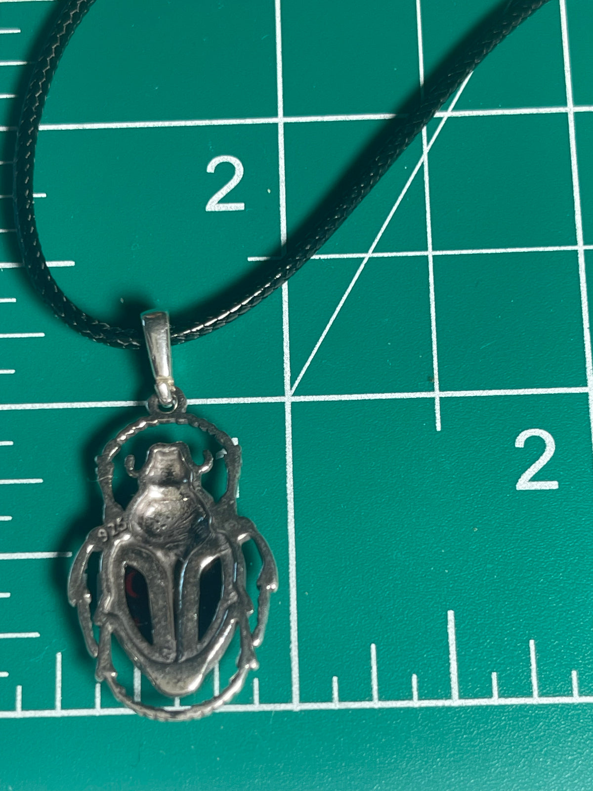Cherry Amber Scarab Beetle Pendant