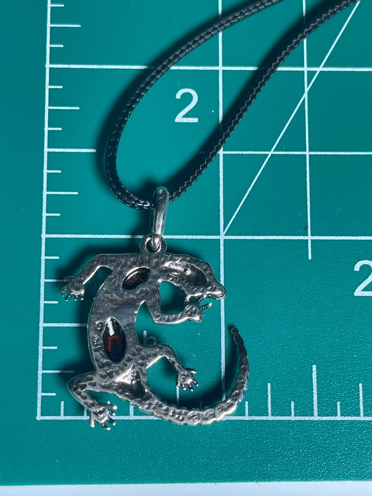 Cherry Amber Lizard Pendant