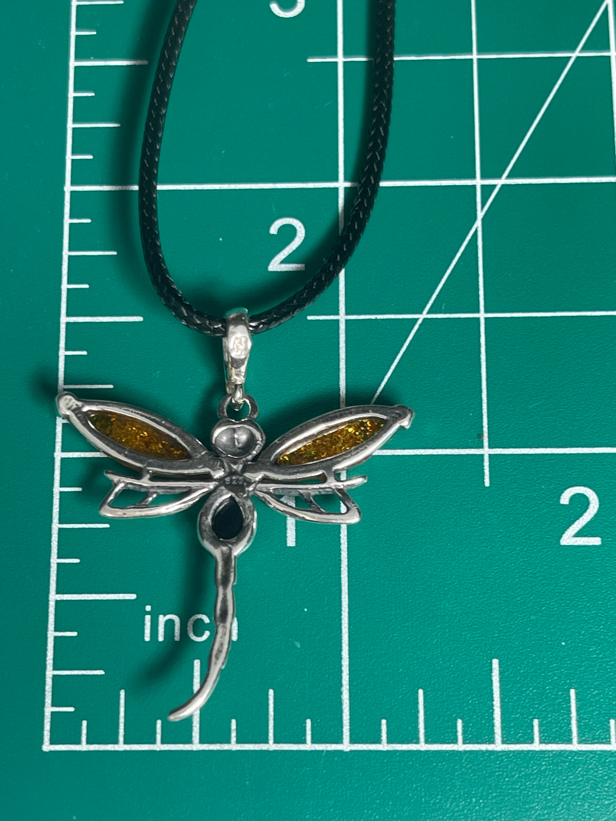 Amber Dragonfly Pendant