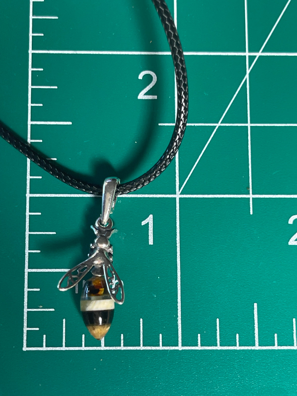 Dainty Amber Bee Pendant