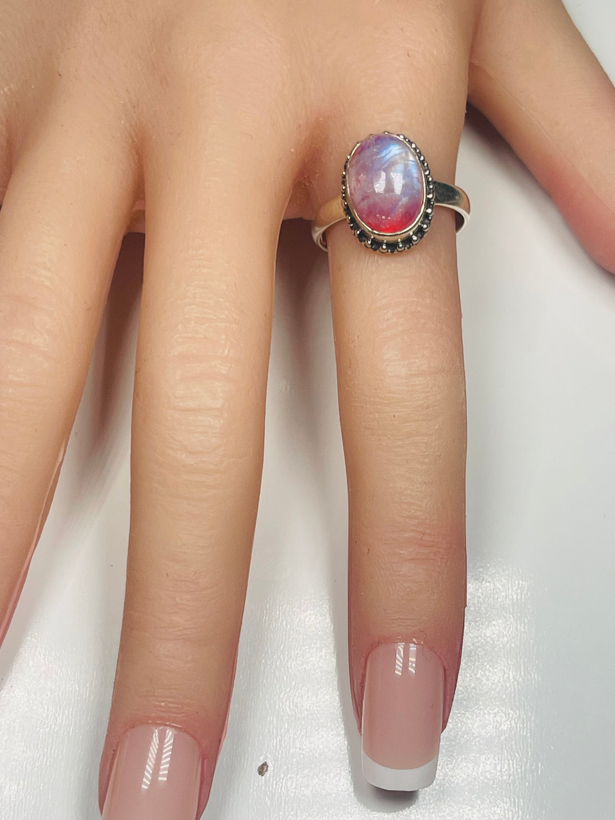 Pink Moonstone Ring