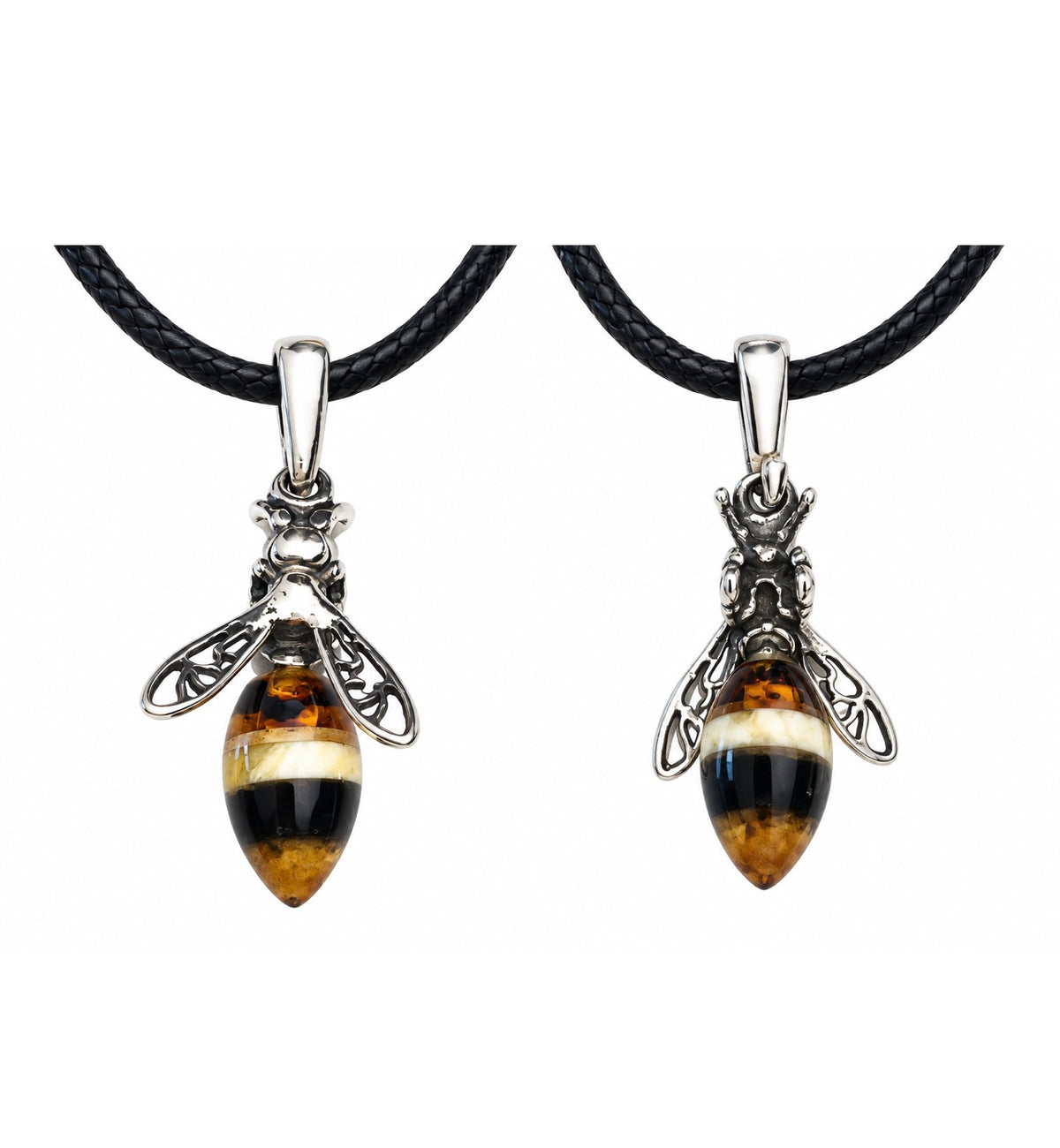 Dainty Amber Bee Pendant
