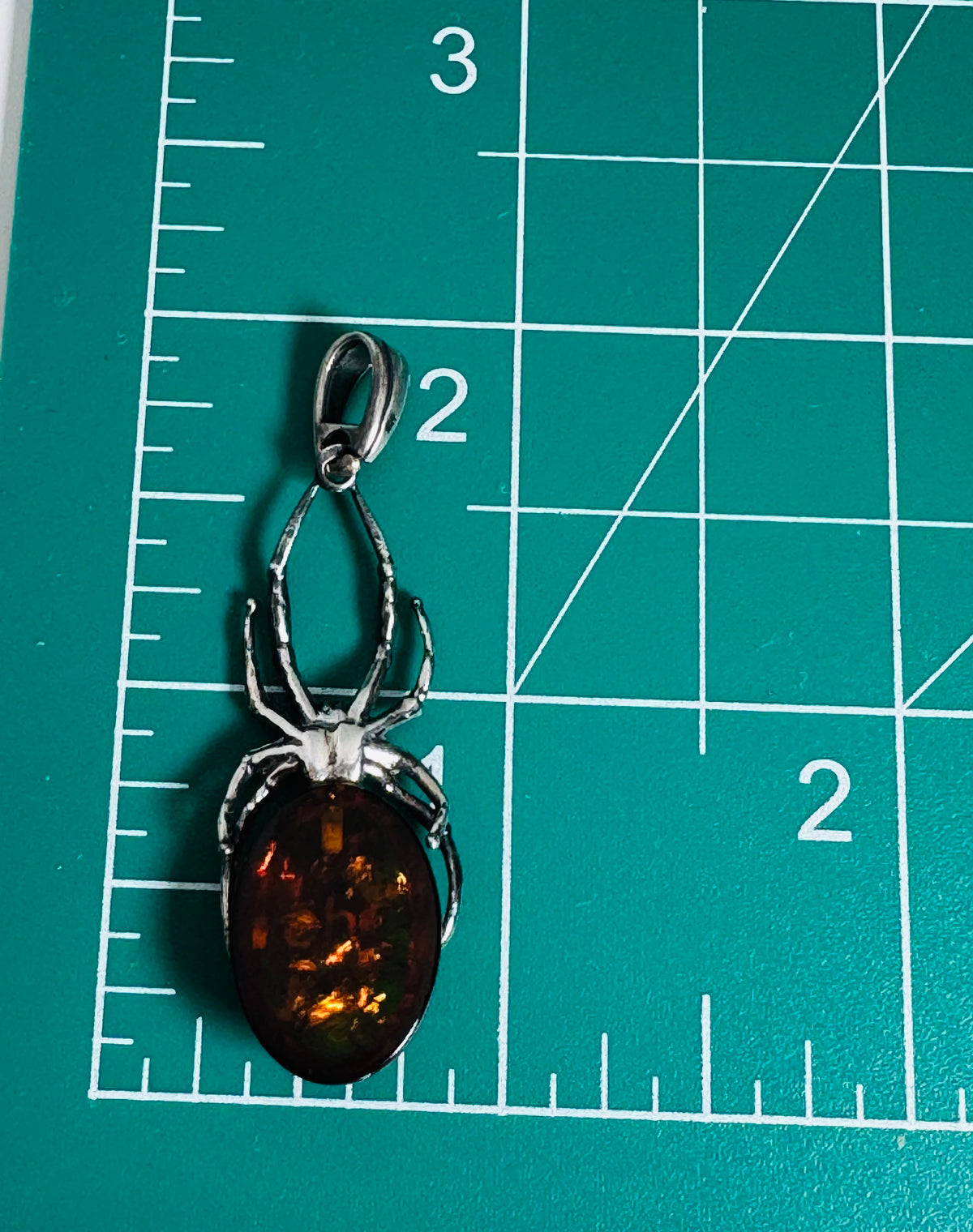 Amber Spider Pendant