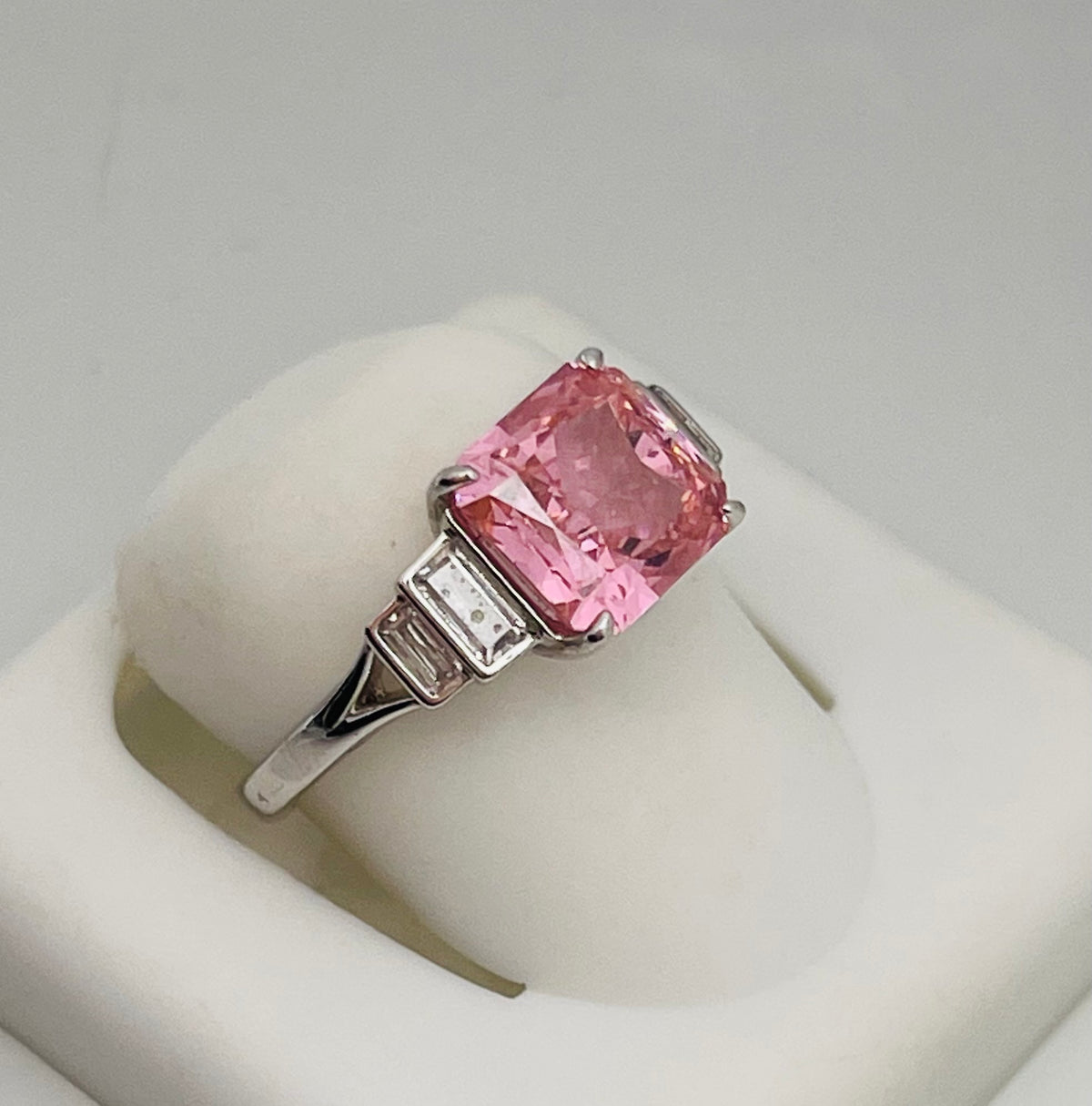 Pink Square Cut Ring