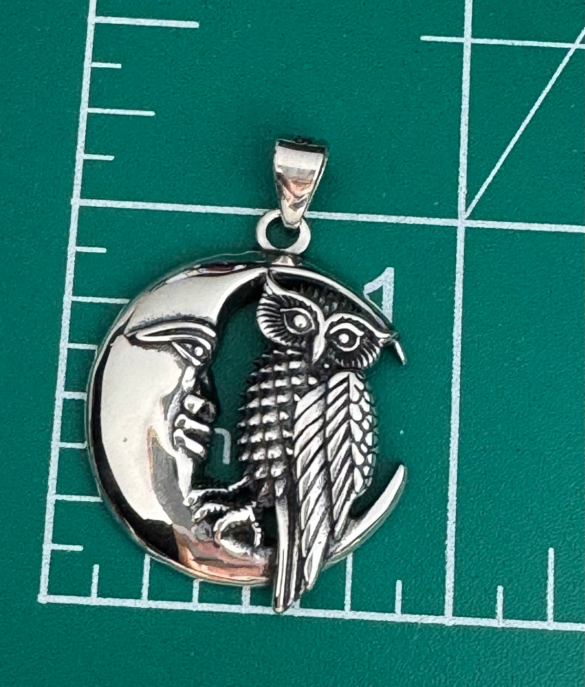 Owl on Moon Pendant