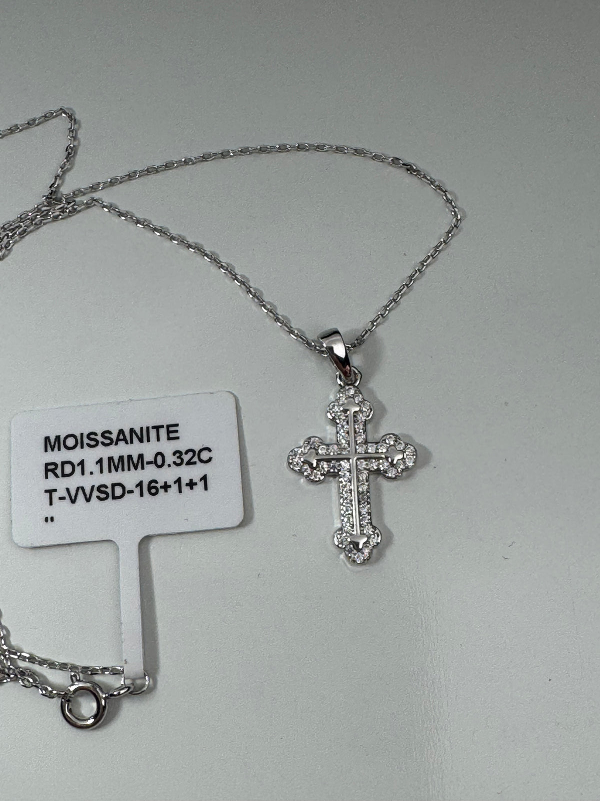 Moissanite Cross Necklace