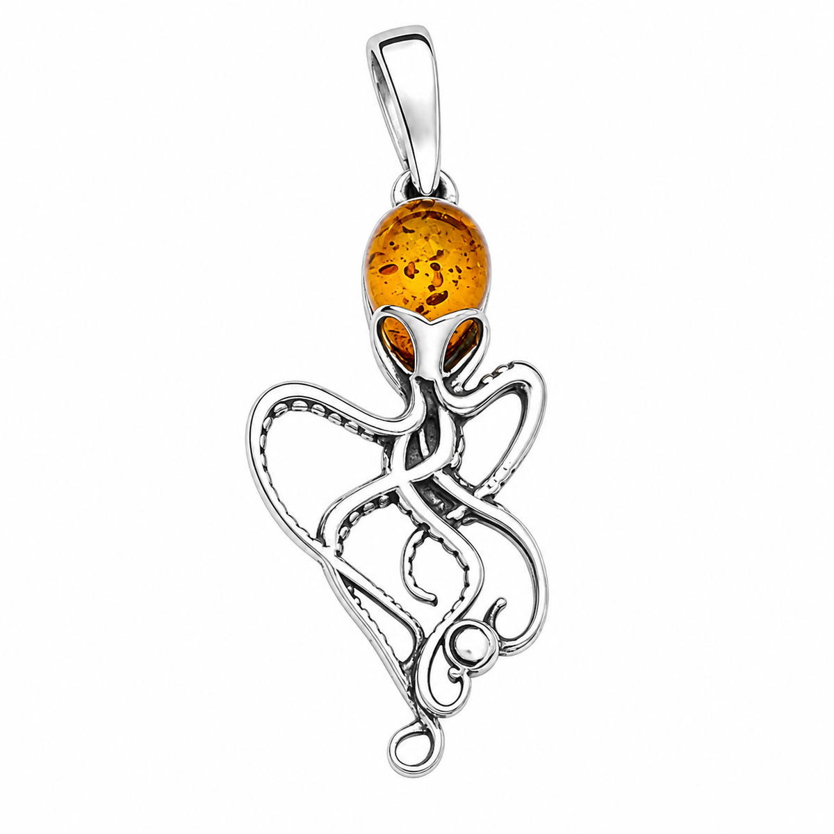 Amber Octopus Pendant