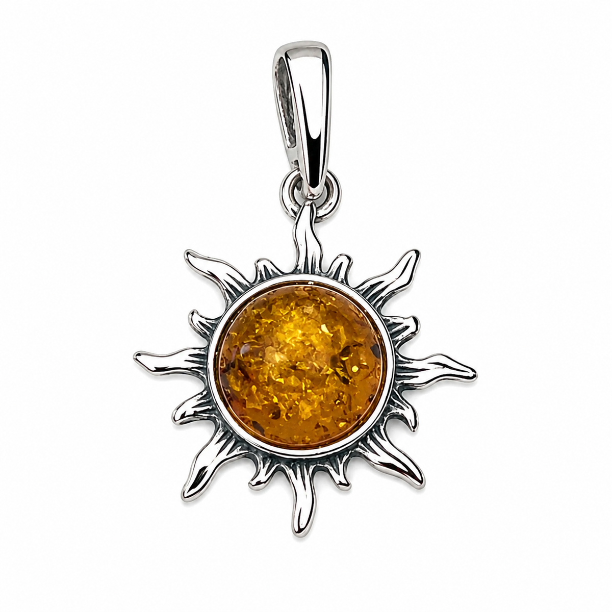Dainty Amber Sun Pendant