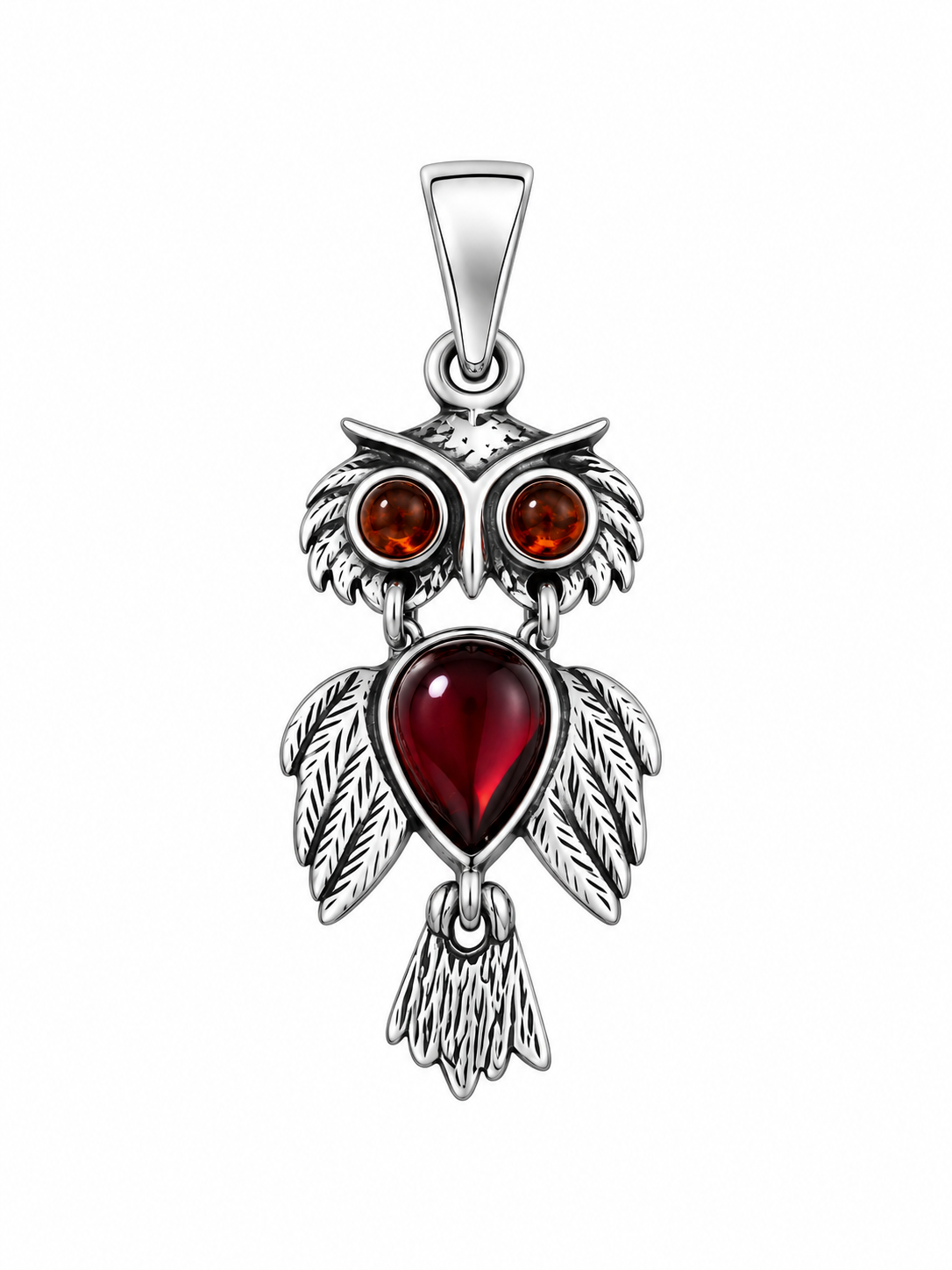 Cherry Amber Owl Pendant