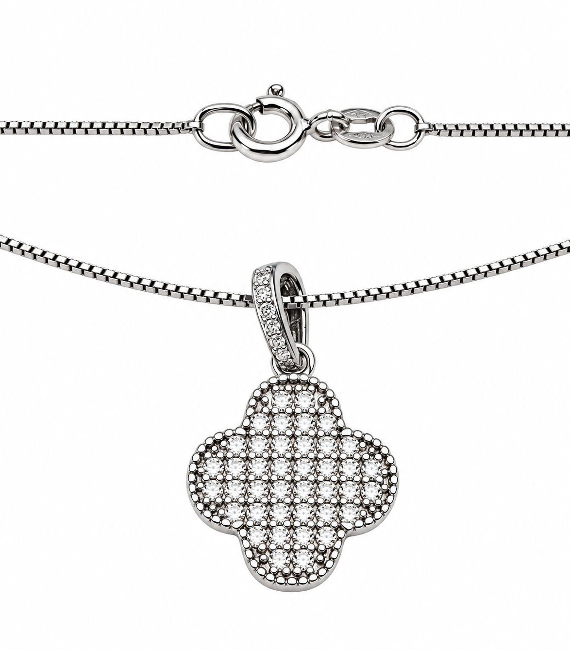 Dainty Moissanite Clover Necklace