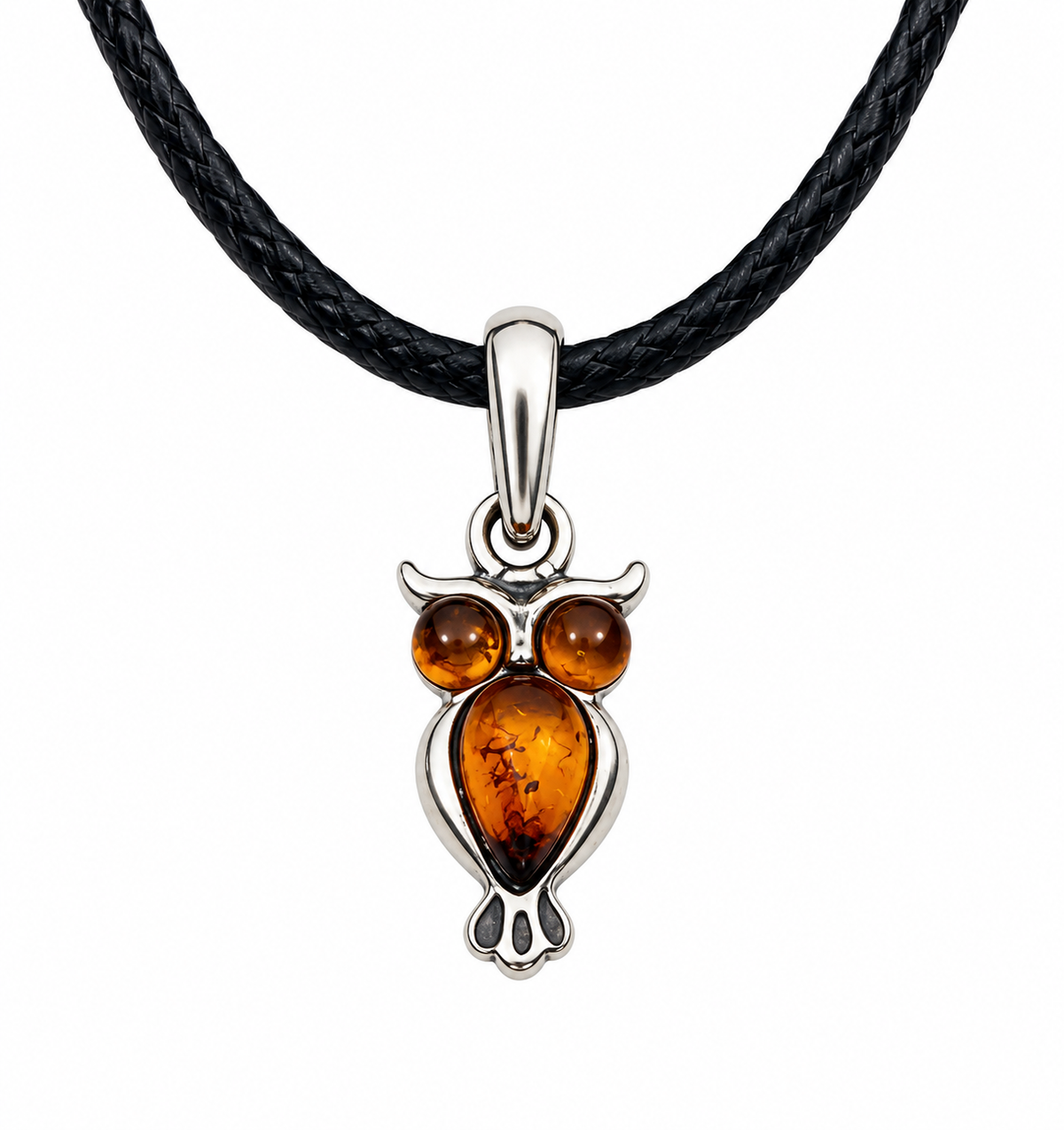 Dainty Amber Owl Pendant