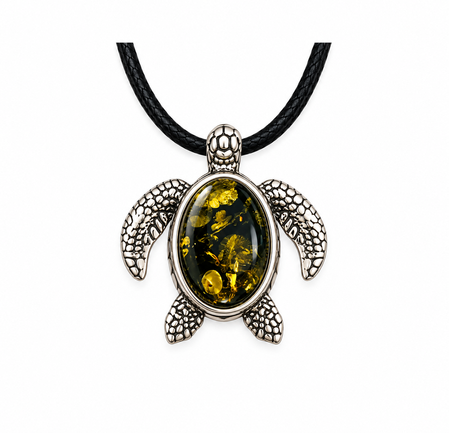 Baltic Amber Turtle Pendant
