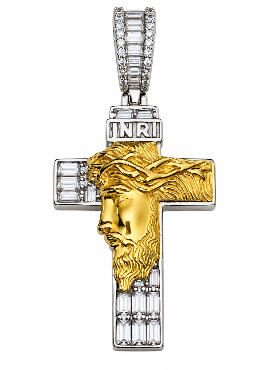 Moissanite Jesus Cross Pendant