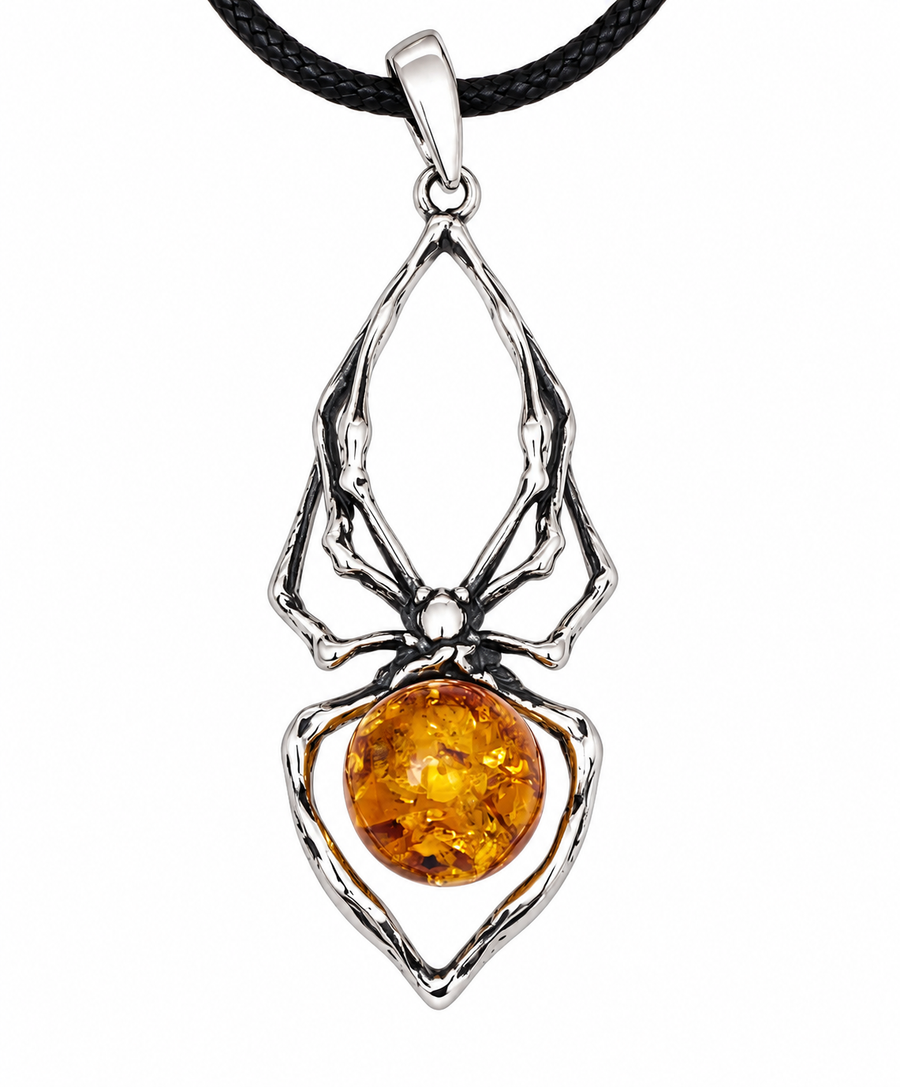 Amber Spider Pendant