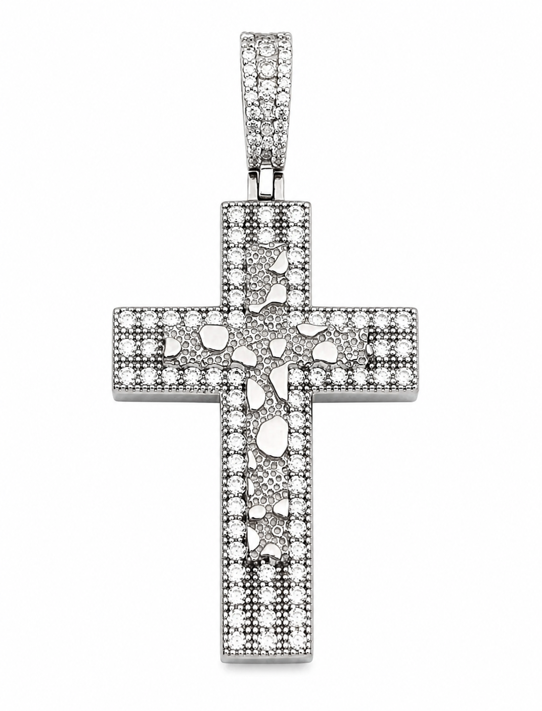 Moissanite Nugget Cross Pendant