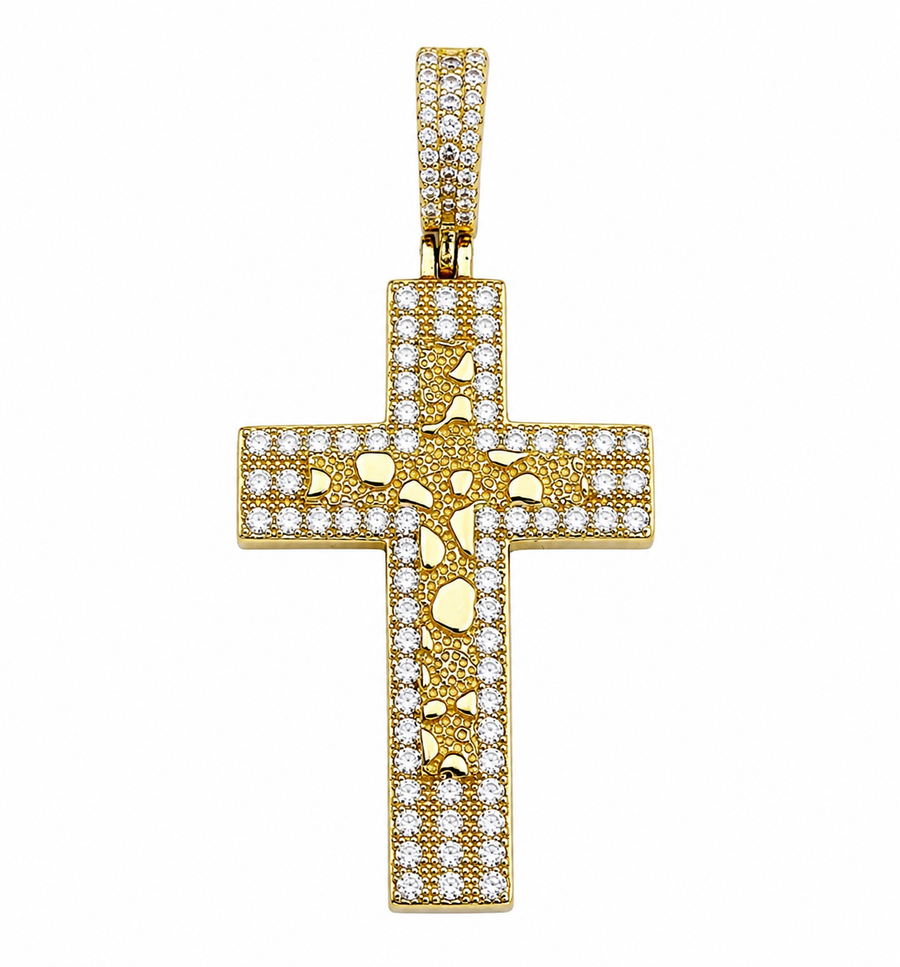 Moissanite Nugget Cross Penant