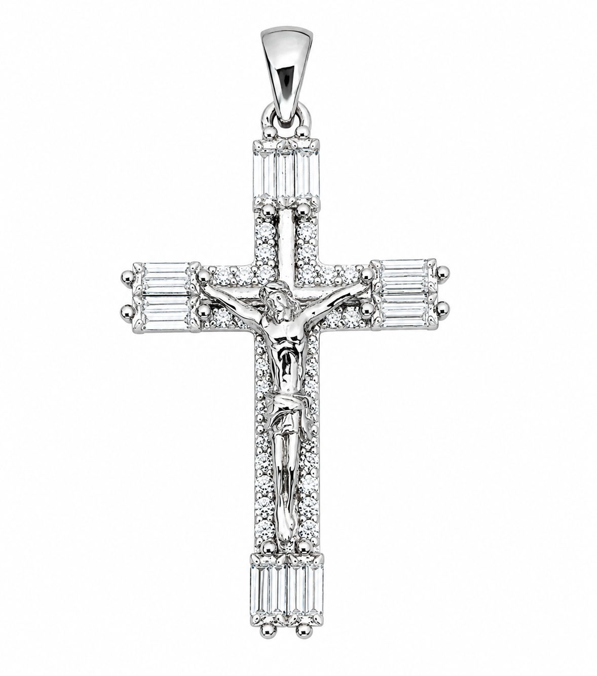 Moissanite Jesus Cross