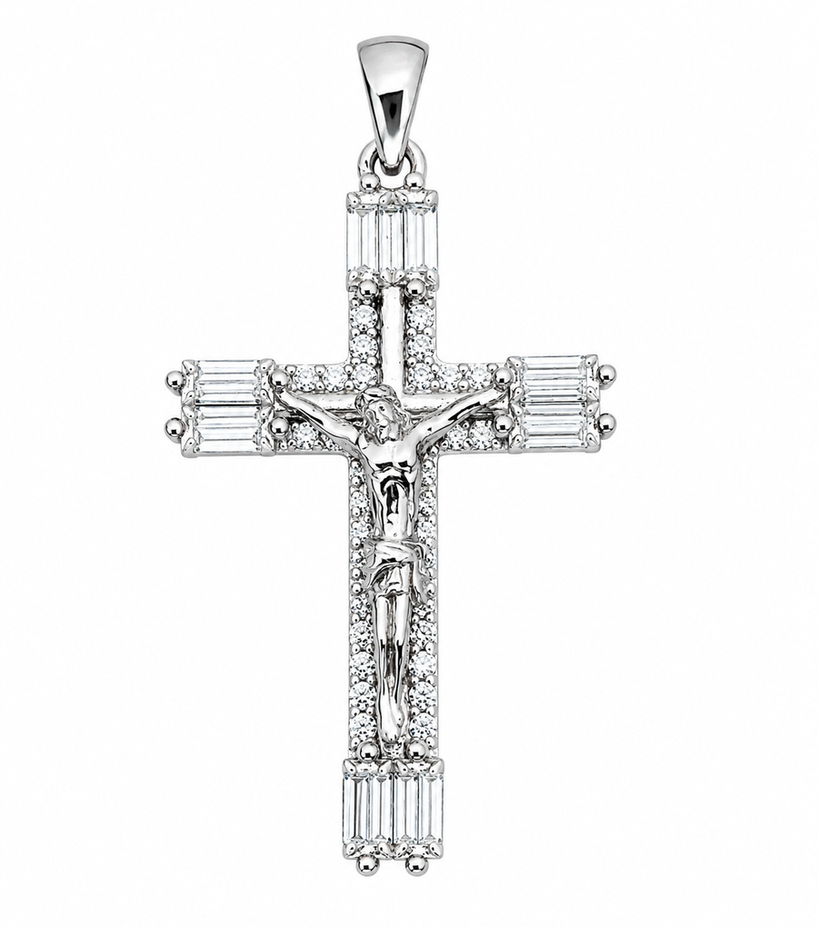 Moissanite Jesus Cross