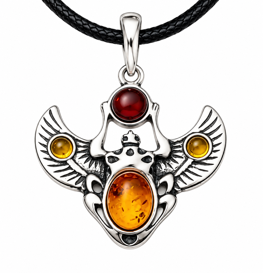Scarab Amber Pendant