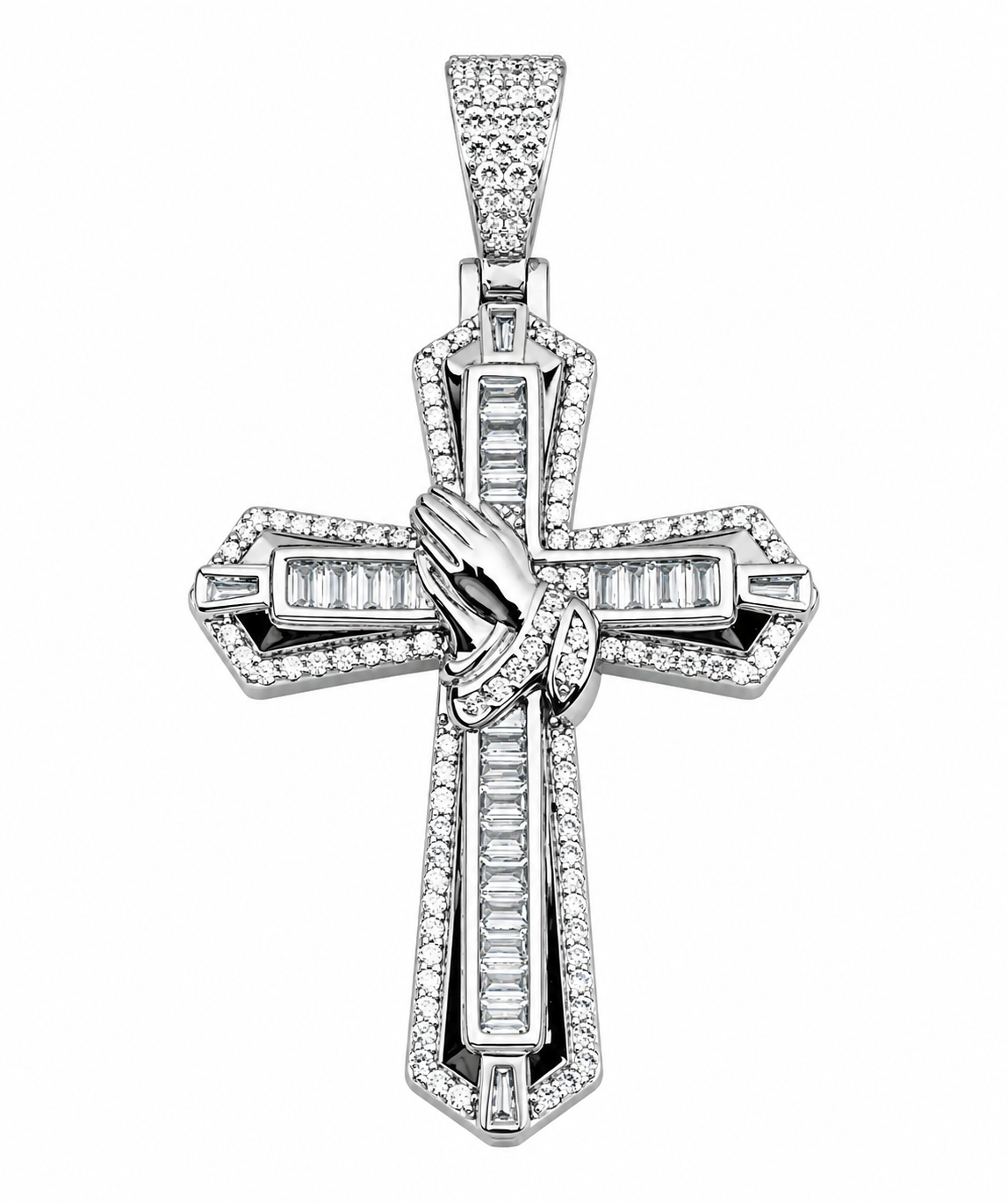 Praying Hands Cross Pendant