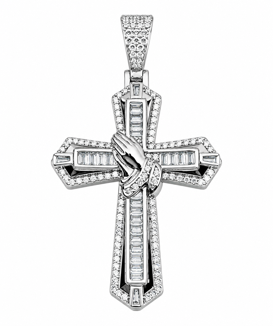 Praying Hands Cross Pendant