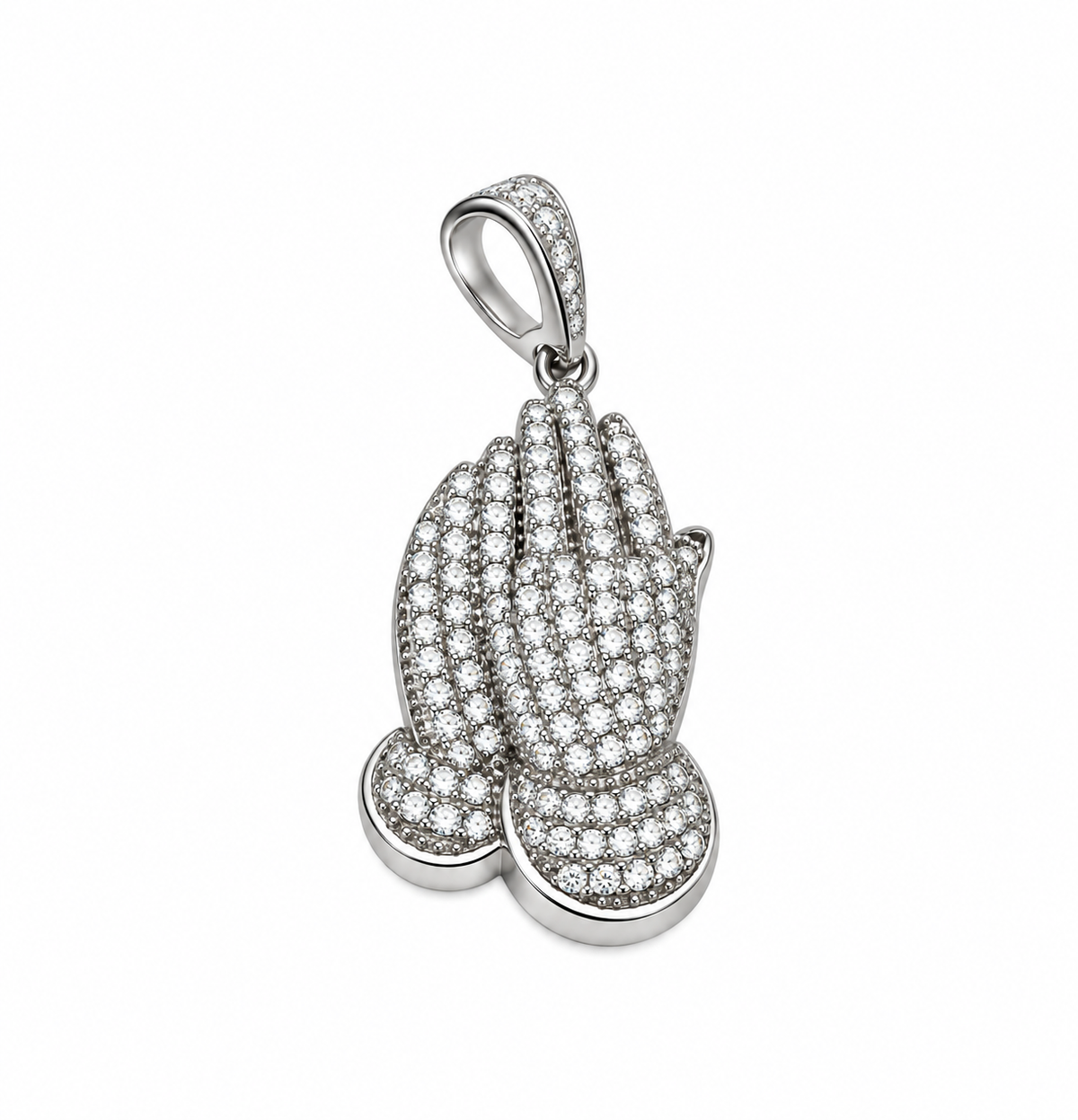 Moissanite Praying Hands Pendant