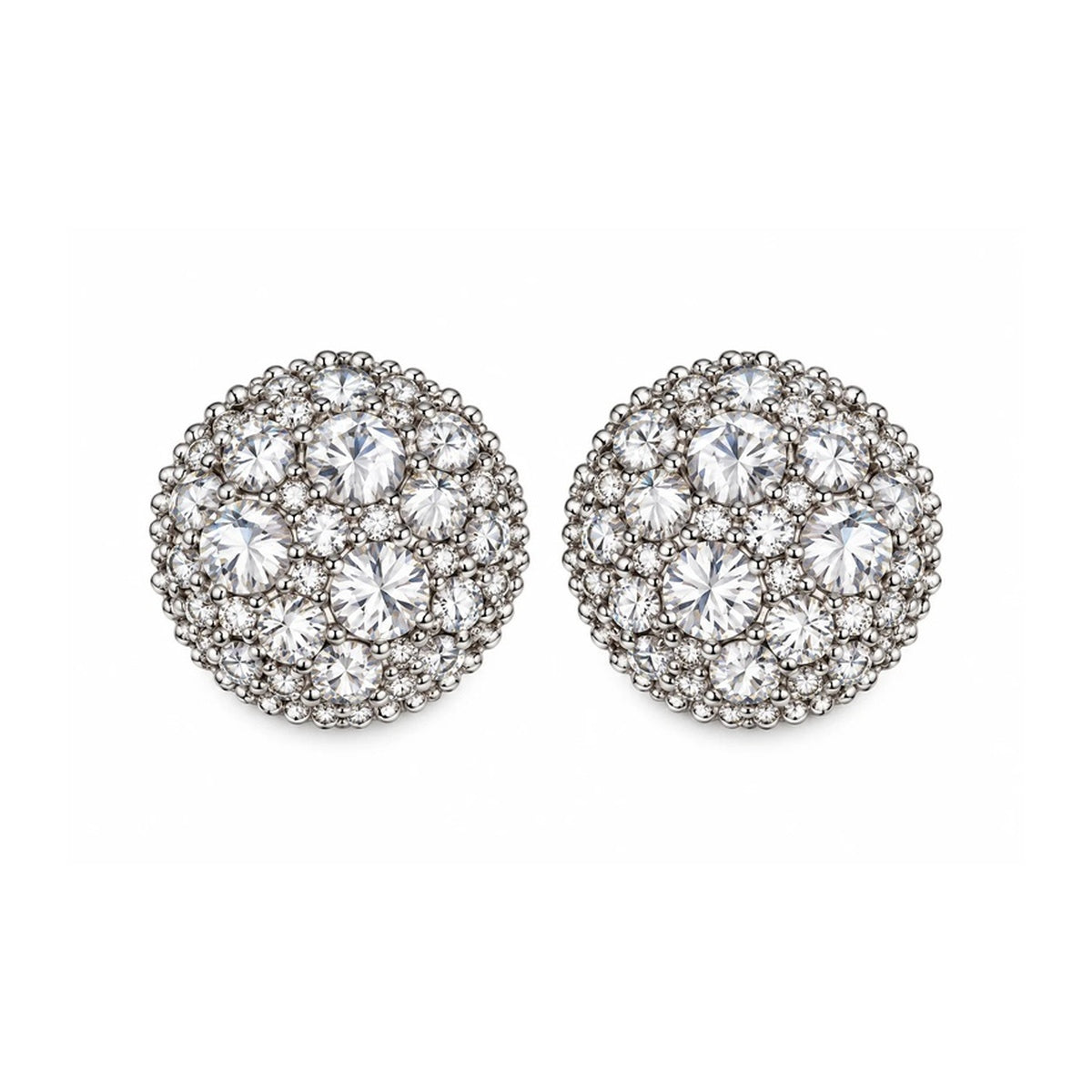 Moissanite Sterling Silver Screw Back Earrings