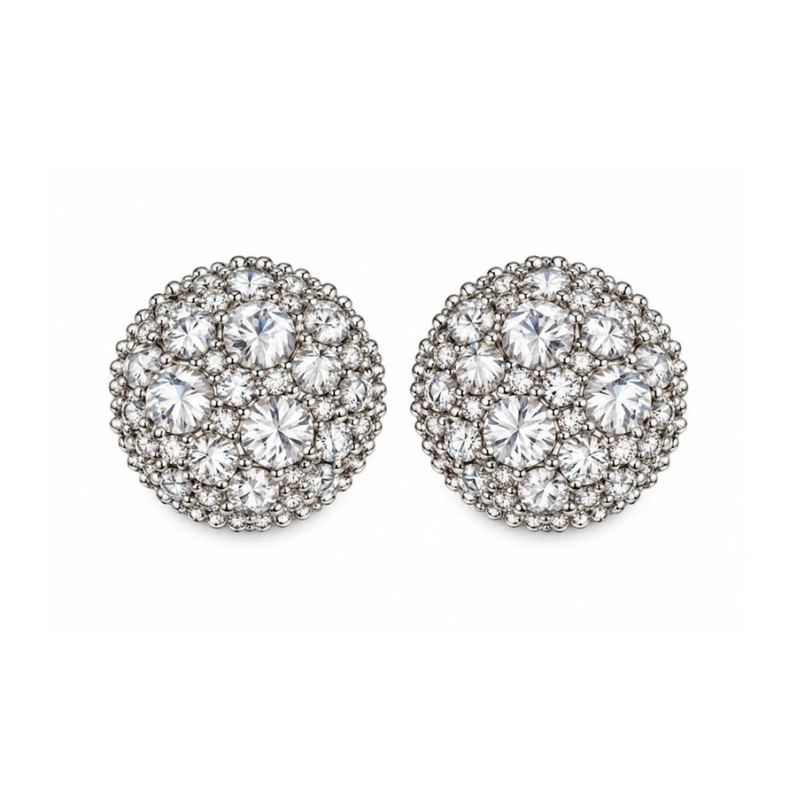 Moissanite Sterling Silver Screw Back Earrings