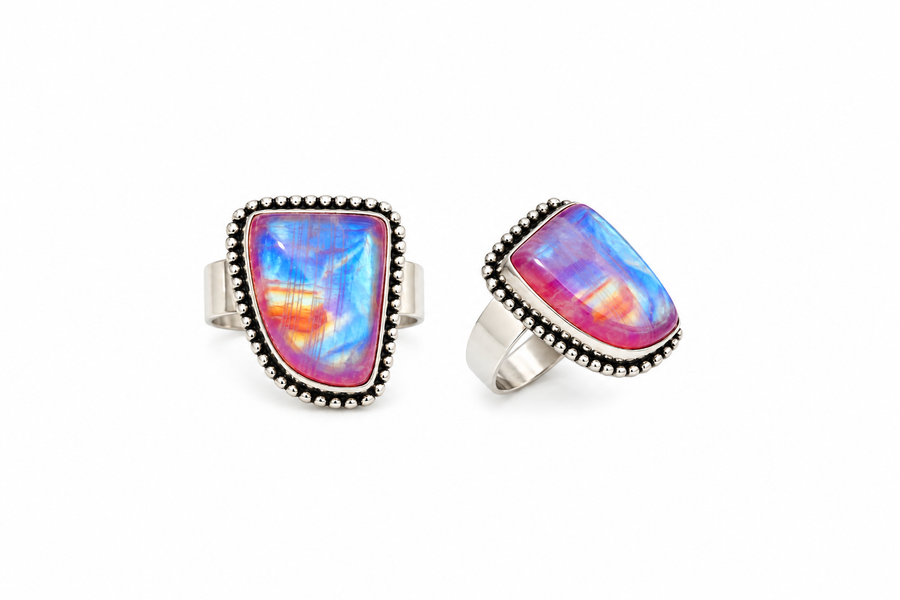 Pink Moonstone Ring